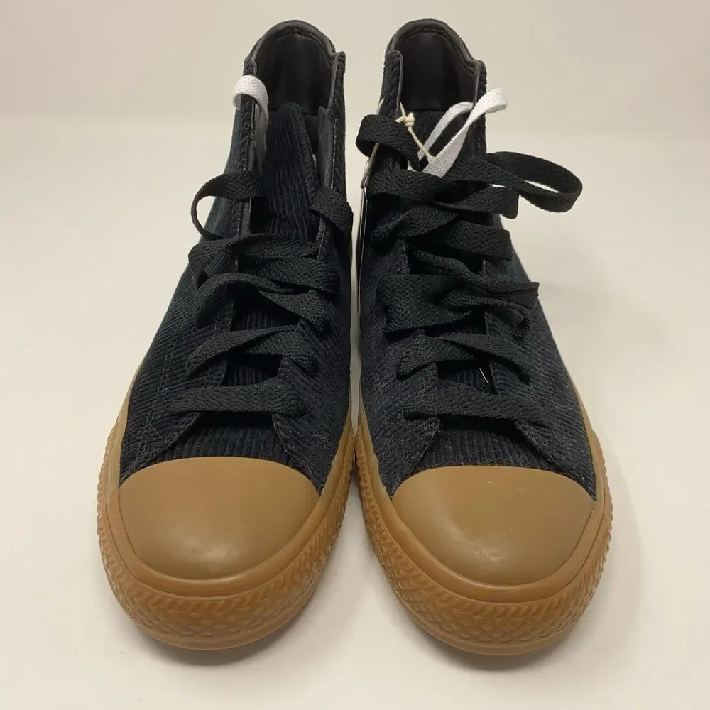 Converse Black Corduroy High Top Sneakers with Gum Sole